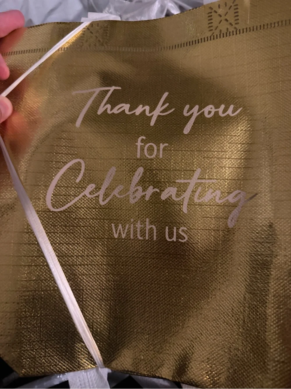 Gold 'Thank You for Celebrating With Us' Party Favor Bags - Pack price includes